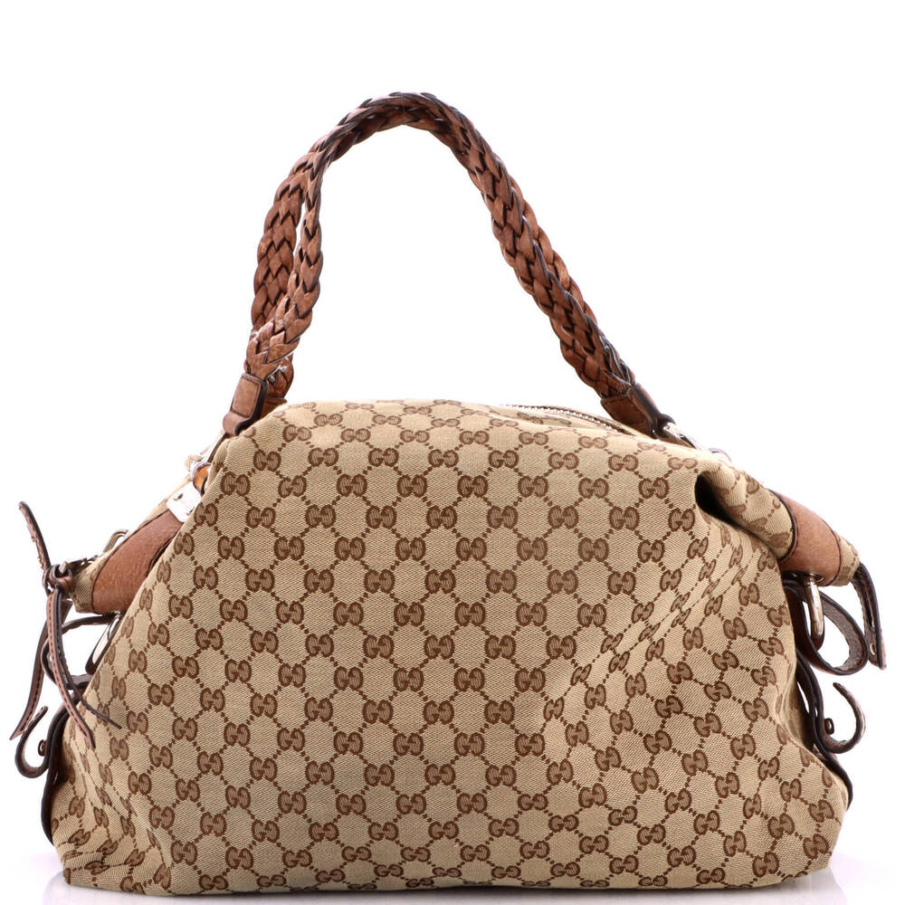 Gucci Large Bamboo Bar Shoulder Bag GG Canvas